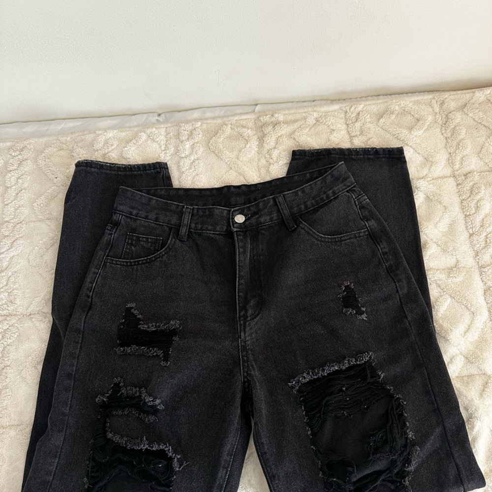 Distressed Black Jeans
